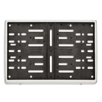 META CHROM® zweizeiliger Kennzeichenhalter mattchrom