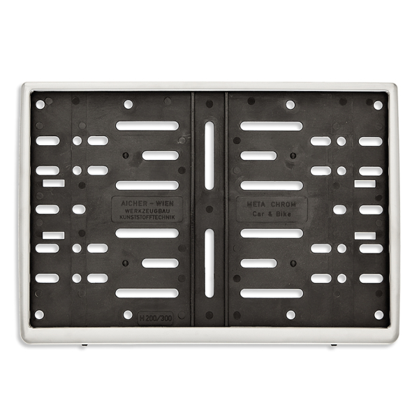 META CHROM® zweizeiliger Kennzeichenhalter mattchrom